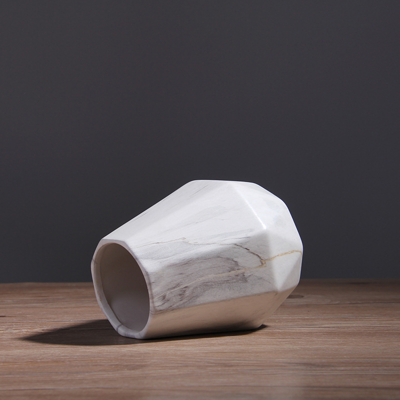 Nordic simple sala de estar arreglo de flores florero de mármol de cerámica flor seca decoración suave modelo de mesa de comedor decoración al por mayor