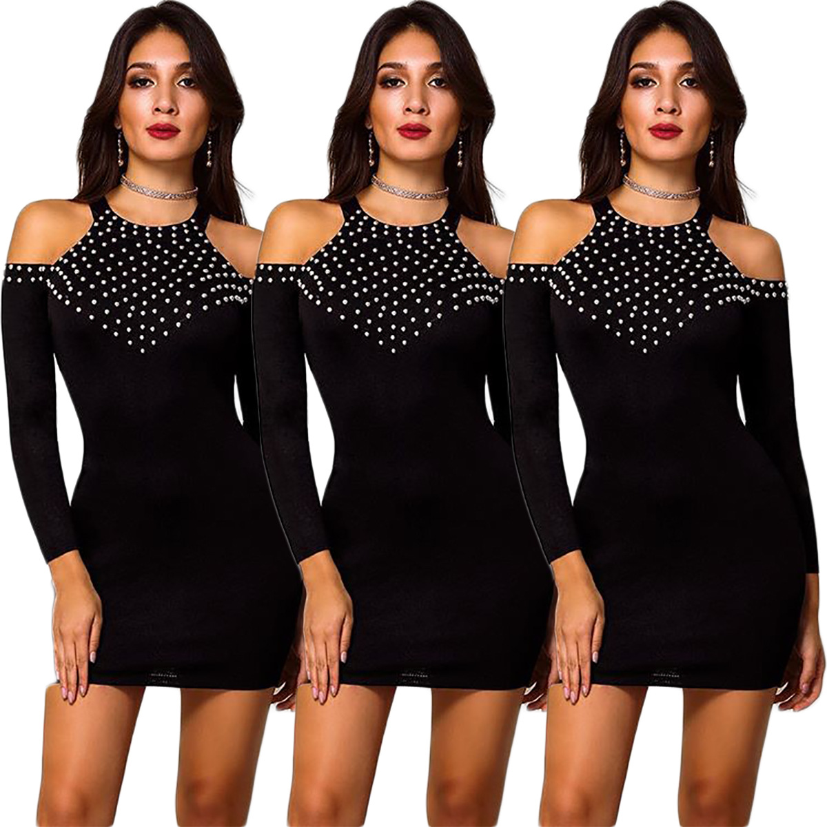 European and American dresses ins Amazon eBay hot drill dress bright crystal dress skirt Mini