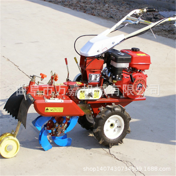 手推式性能稳定柴油动力四驱汽油微耕机 360度山地开荒微耕开沟机