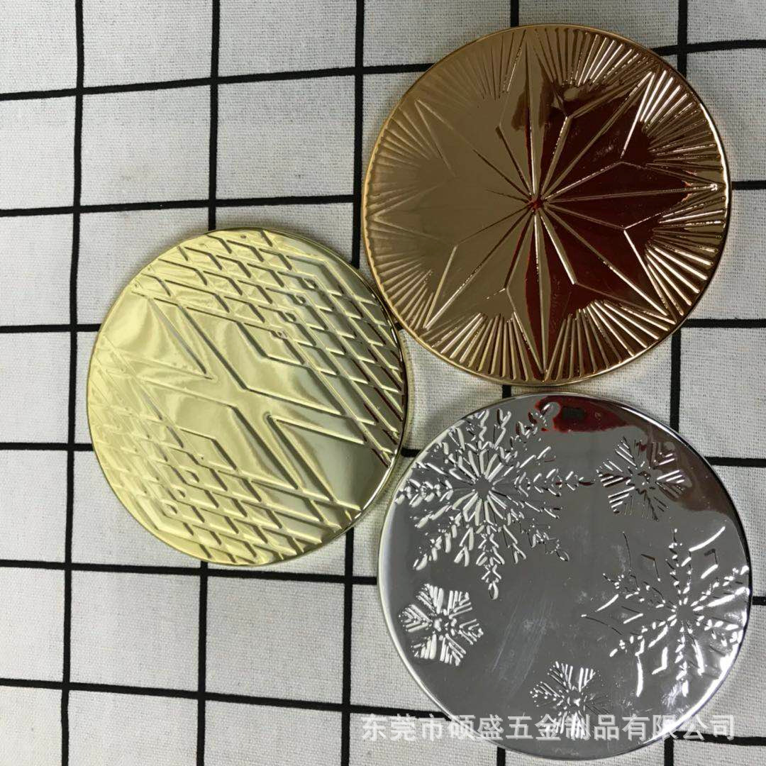 定制電鍍蓋子蠟燭杯蓋玻璃杯蓋蠟燭杯杯蓋模具沖壓電鍍可定制logo