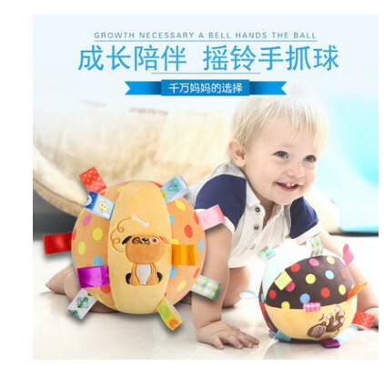 Super soft baby hand ball plush bell comfort ball tag cloth ball toy lathe hanging manufacturer wholesale