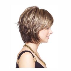 Women's Short Straight Hair Synthetic Fiber Wig - Amazon New Arrival Recommendation - Blended Short Straight Hair Wig for Wholesale