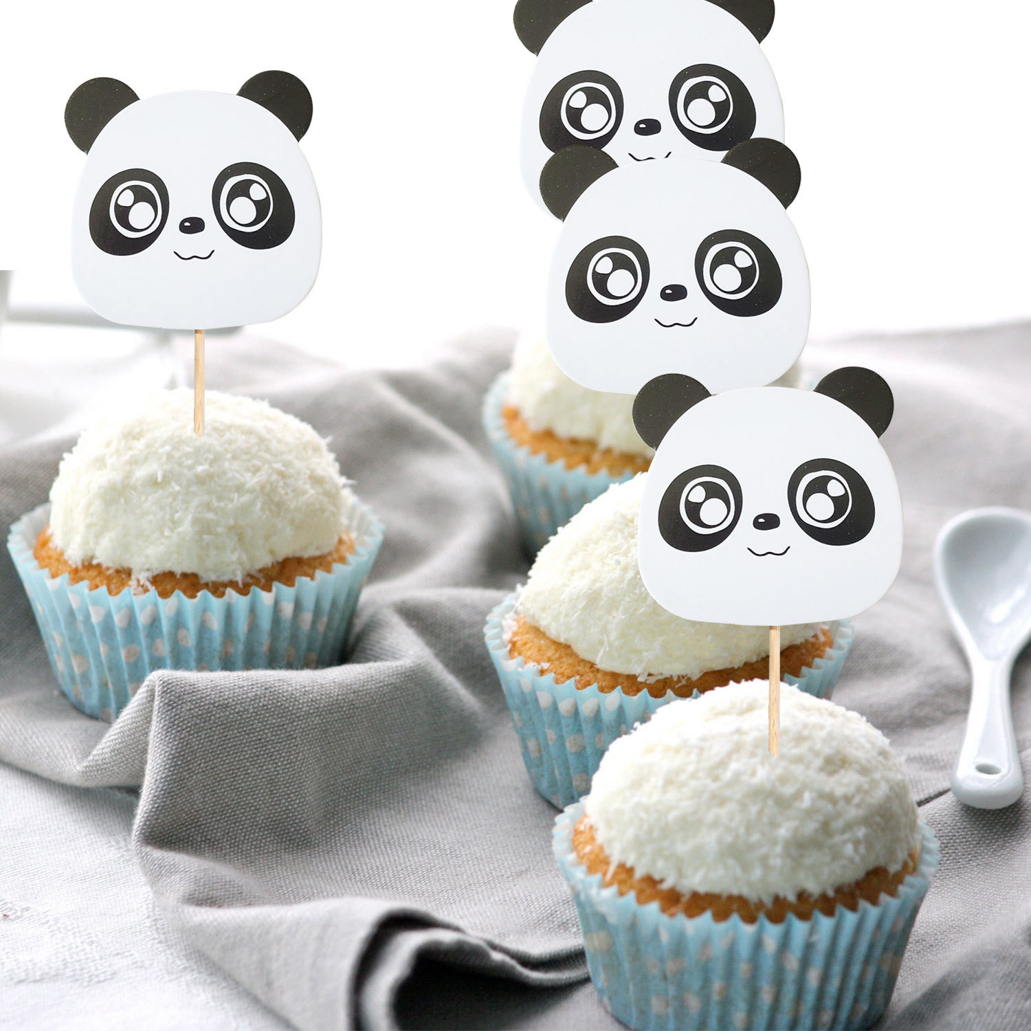 Cumpleaños Panda Emulsión Cumpleaños Bandera Globos Suministros De Decoración De Pasteles display picture 3