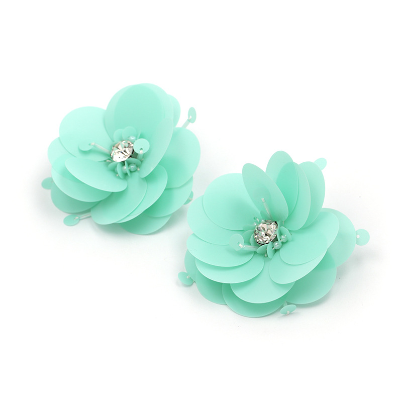 Plastic Bohemia Flowers earring(green) NHJJ4954-green