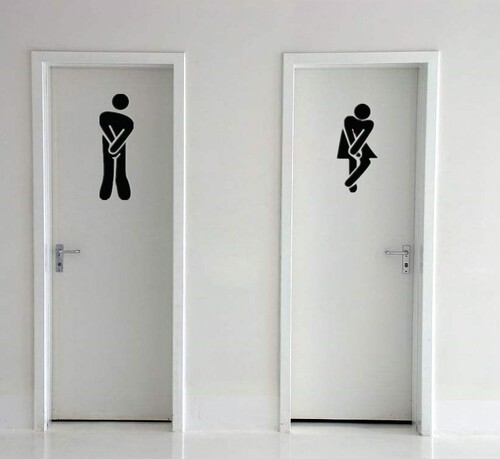 Fashionable removable mirror wall stickers 3D bathroom mirror wall stickers Bar toilet men and women signs