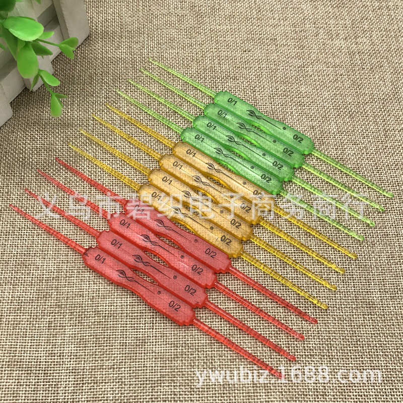 Three-color knitting tools two-head wool hook knitted sweater daily necessities hook shoes socks soft plastic crochet