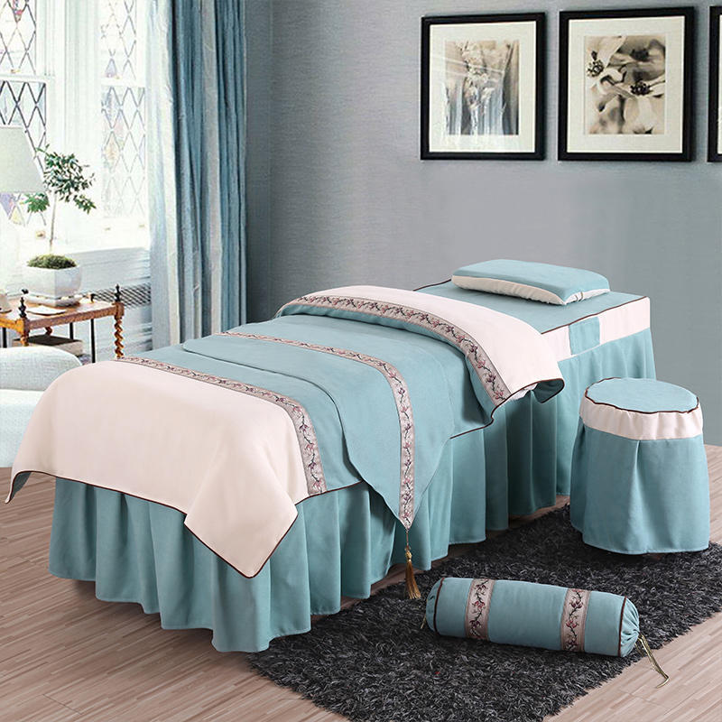 cosmetology Bedspreads family of four high-grade Massage parlor Bedspread pure cotton Saftne cosmetology Four piece suit Can be customized logo