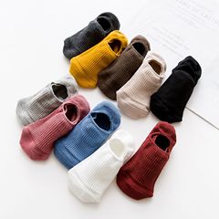 New Arrival Spring and Summer Double Needle Drawstring Solid Color Cotton Invisible Socks for Women Silicone Retro Cotton Socks Short Socks Wholesale