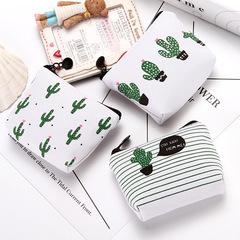 Factory Direct Sale Creative Canvas Cactus Triangle Coin Purse, Minimalist Plant Style Change Purse, Key Holder, Crossbody Bag