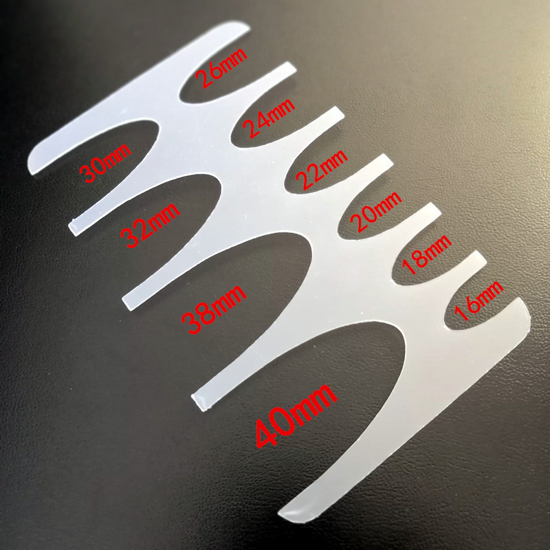 도매 DIY 가죽 PVC 템플릿 벨트 꼬리 타원형 템플릿 인쇄 가죽 스트립 꼬리 아크 10 사양