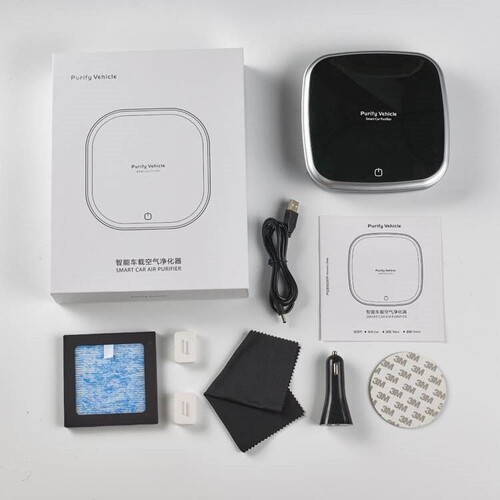 Factory direct sales solar car air purifier, car air purifier, odor removal PM2.5