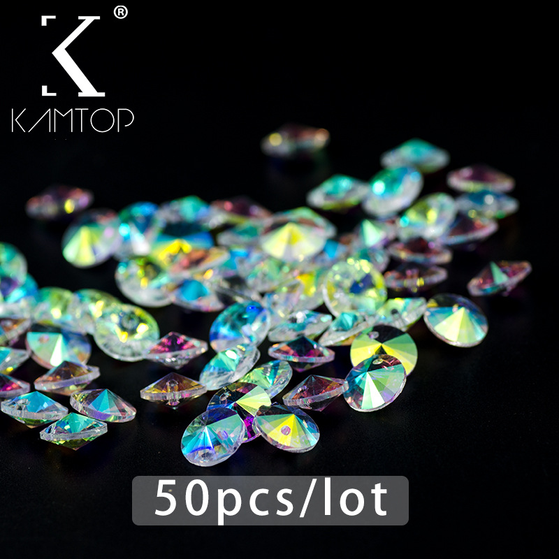 国产水晶AB彩碟片6mm/8mm卫星钻圆盘珠100颗/包DIY手工材料特价