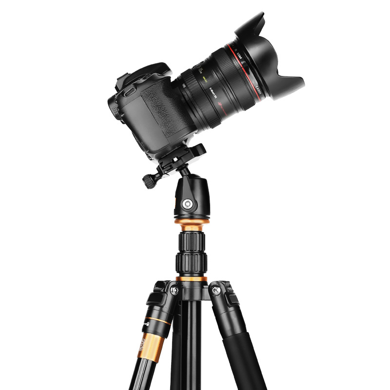 (2개) 가벼운 시대 Q555 카메라 삼각대 SLR 휴대용 휴대 전화 삼각대 브래킷 사진 모노 포드 짐벌