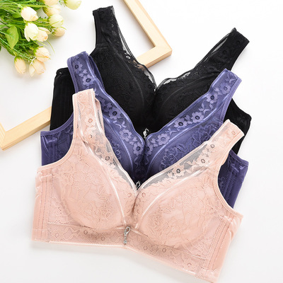 内衣女性感蕾丝聚拢无钢圈小胸性感美背上托收副乳少女文胸罩新品|ru