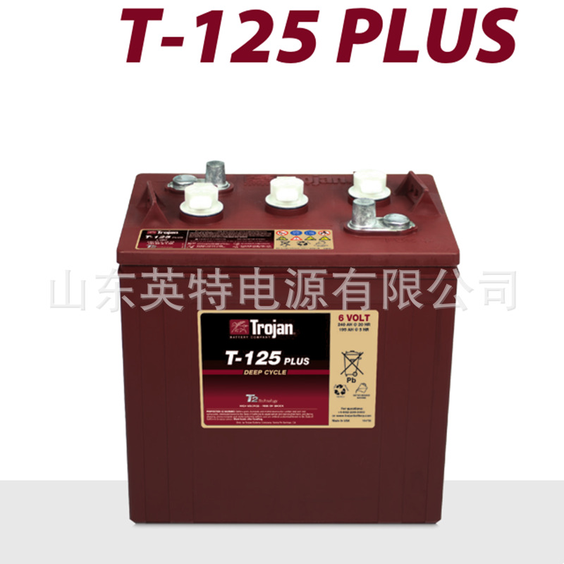 美国Trojan进口邱健蓄电池 T-125 6V240AH深循环 动力 蓄电池