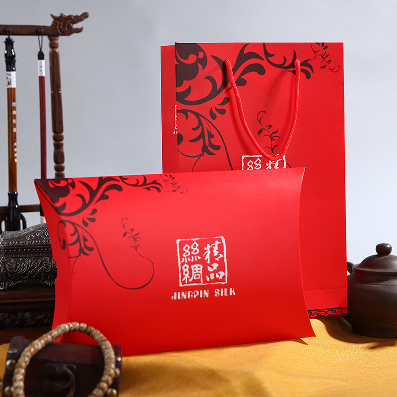厂家直销丝巾包装盒大红色纸质元宝盒高档礼品盒定制