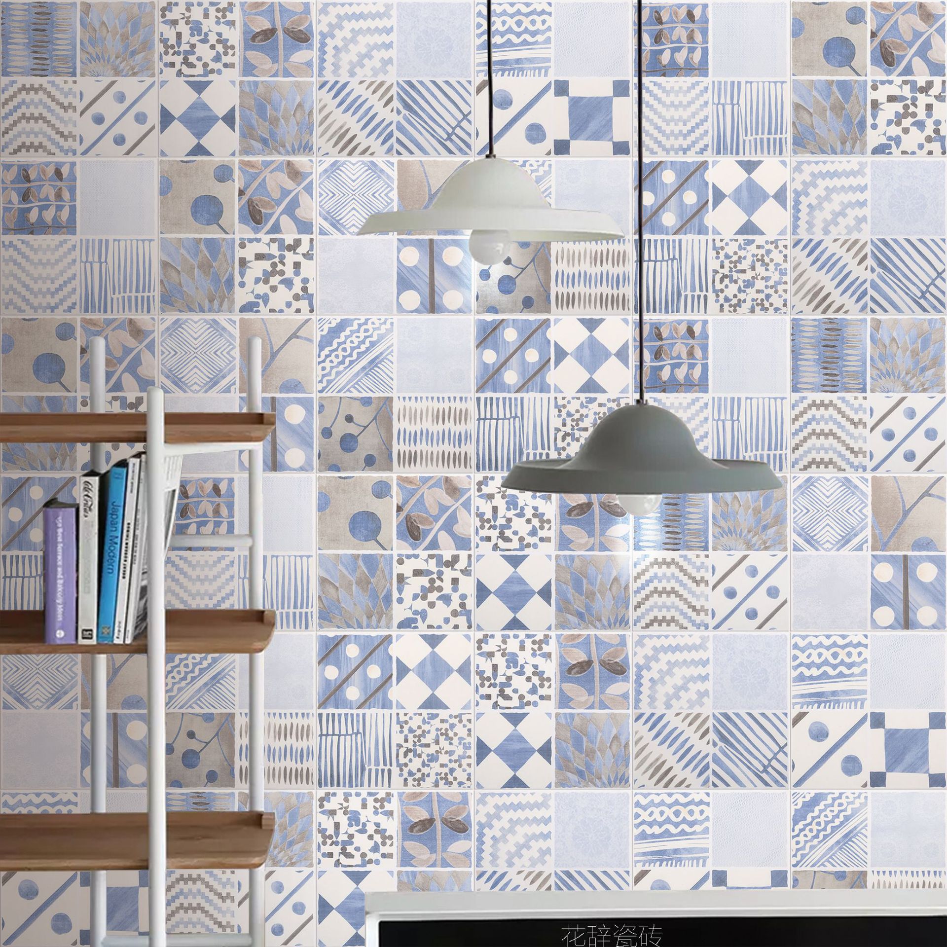 北欧花砖几何简约现代卫生间仿古水泥厨房瓷砖客厅地砖300x300