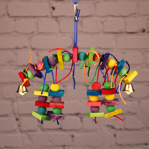 Parrot Toy Bird Toy Parrot Colored Wood Block Chewing Toy 242g