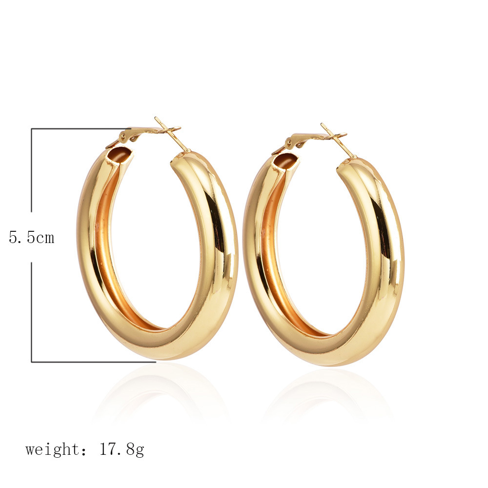 Wholesale Jewelry Thick Round Metal Earrings Nihaojewelry display picture 1