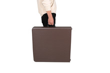 手提箱式折叠桌 一米二后备箱小餐桌 120*60cm出口对折桌 藤编面