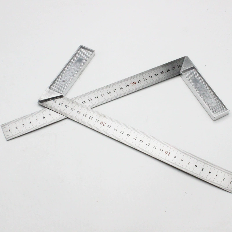 Угловая линейка (Kang Steel) 90° L‑образная, уплотнённая нержавеющая сталь с алюминиевым основанием