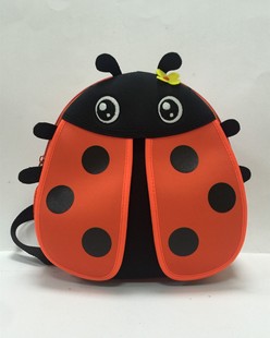 Factory Custom Diving Material Children's Schoolbag Children's Anti-lost Backpack Cartoon Cute Ladybird Backpack