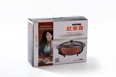 鸳鸯电火锅6L大容量 红双喜家用电热锅 不粘火锅批发 礼品会销