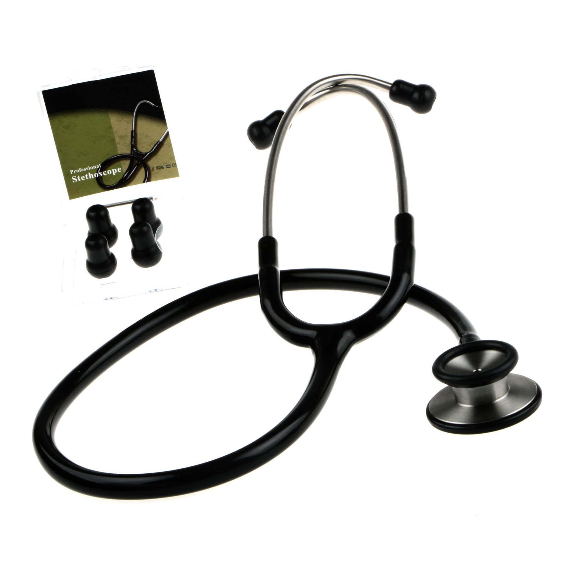 厂家专供 不锈钢成人家用听诊器 不锈钢听头 双面双头双听礼盒装