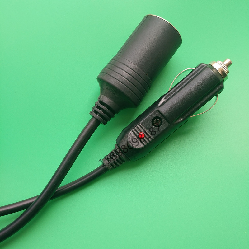 供应环保带灯点烟器插头电源线 车载电源插头线 点烟器延长线