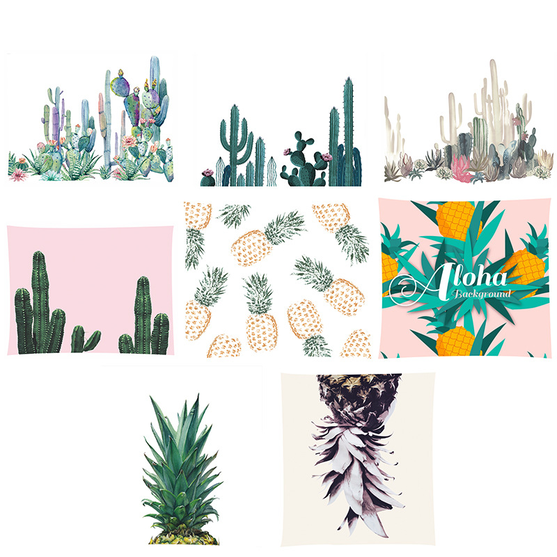 北欧仙人掌植物挂布ins挂毯卧室客厅挂毯名宿背景布菠萝挂布桌布