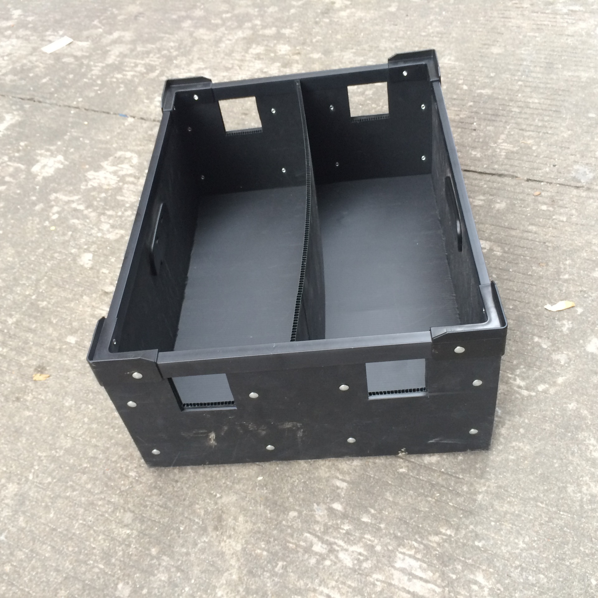 广州 惠州全新PP料中空板骨架箱 万通板 钙塑板 黑色防静电骨架箱