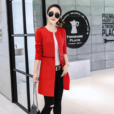 Mid length version have cash less than that is registered in the accounts Two wear leisure time coat 2018 Autumn new pattern Women's wear Korean Edition jacket fashion Self cultivation Windbreaker