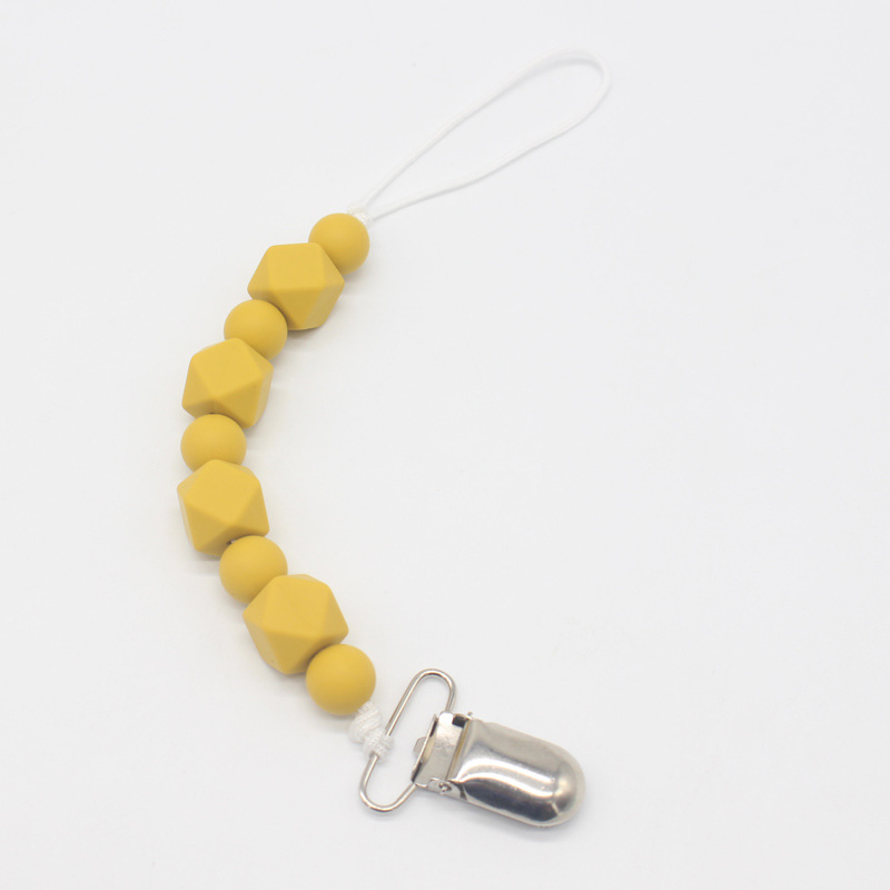 Amazon nuevo chupete de silicona anti-gota cadena bebé chupete seguridad clip infantil masticación cadena molar