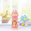 Cartoon glass stainless steel, children's street straw with glass for water, lifting effect, wholesale