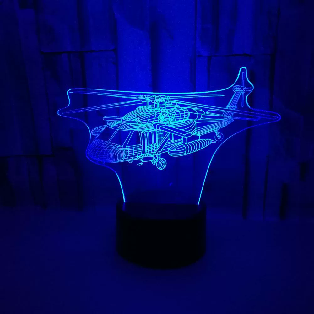 Самолет, цветная ночная лампа, настольная лампа, новая коллекция, 3D, подарок на день рождения