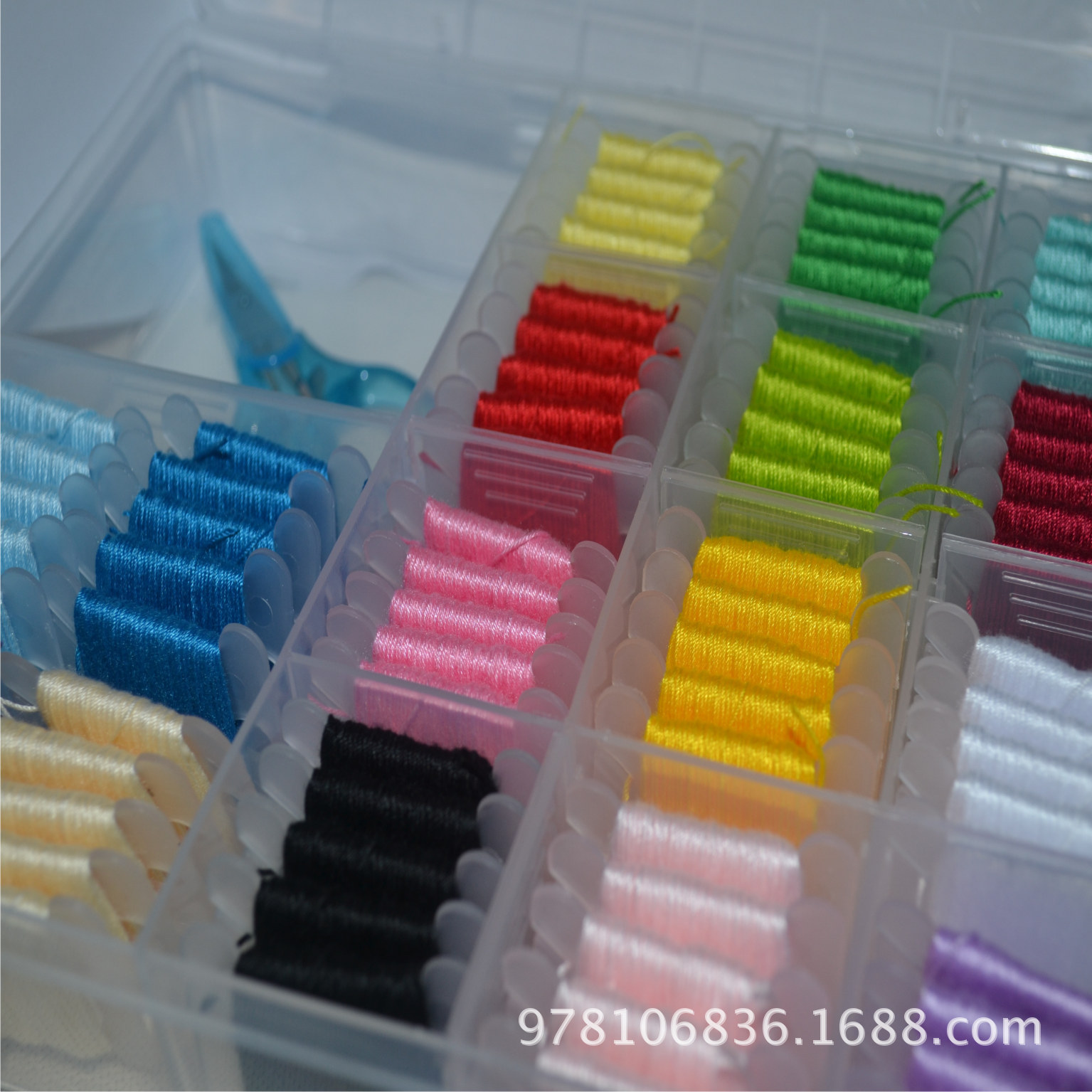 十字绣鞋垫盒装套装16色80片绣花缝补配件手作教学材料涤纶绑带线