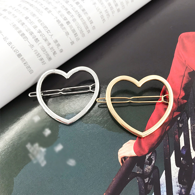Simple New All-match Alloy Heart-shaped Hairpin display picture 9