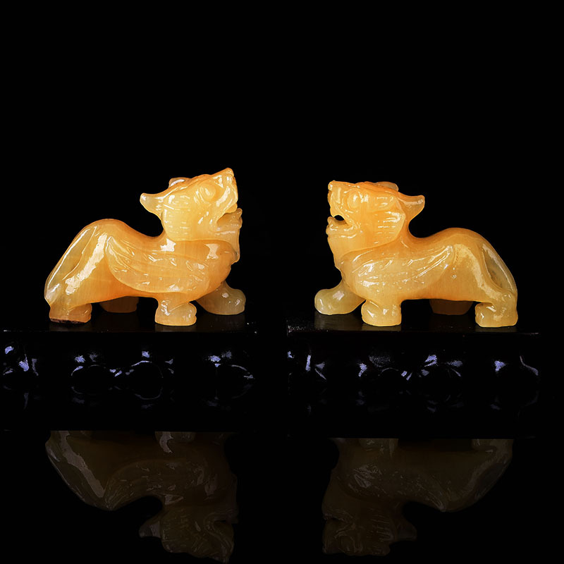 米黄玉貔貅摆件办公室装饰品摆件客厅摆件玉器