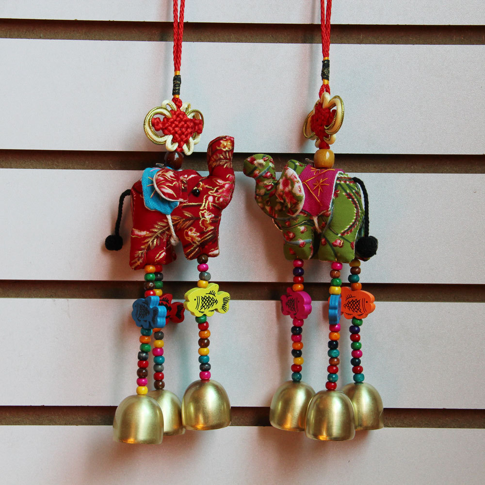 Decorative Thai Elephant Wind Chime Colorful Home Hanging Decor_voghion.com