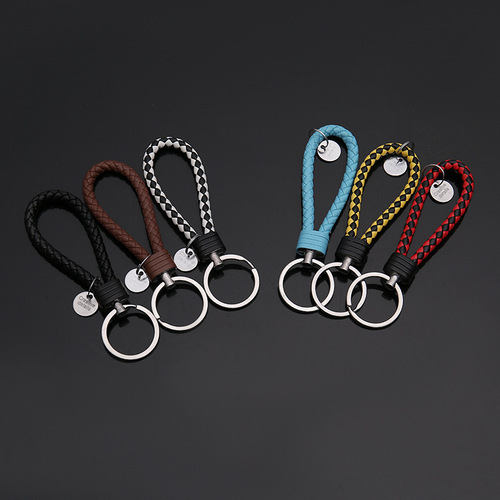 Manufacturer's new product creative braided rope keychain simple car couple leather rope keychain pendant wholesale