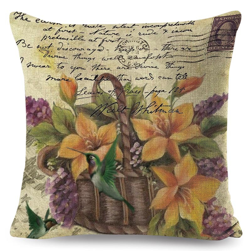 花草复古抱枕6