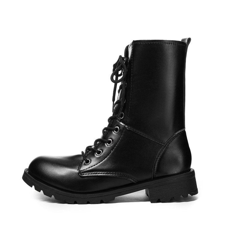 Fall / winter 2018 new European and American popular large flat bottomed lovers Martin boots women show thin cross border motorcycle boots