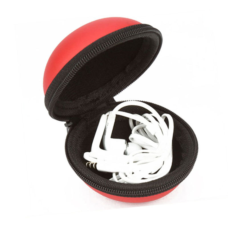 红色球形耳机包 eva热压成型小耳机收纳包 模压包装盒 运动耳机包