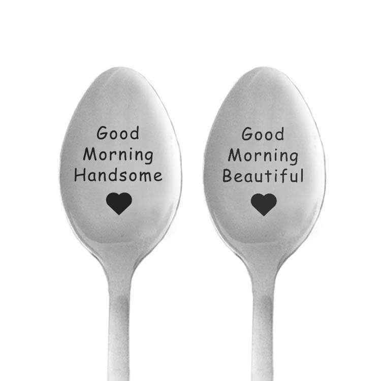 30g Weight Tableware Kitchen and drinking utensils Fashion Letter Stainless Steel Tableware 1 Piece