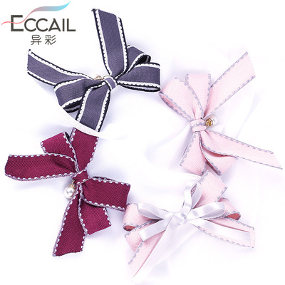 韩国织带发夹甜美布艺手套礼帽鞋花领花箱包辅料蝴蝶结半成品批发|ms