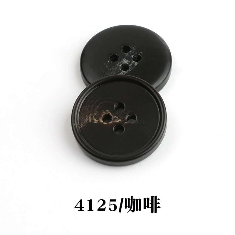 Spot wholesale resin pattern button suit button round edge four-eye coat windbreaker suit jacket button 4100