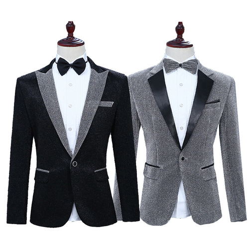 men's jazz dance suit blazers Men bright suit single western singer stage long sleeve top will show off Western bow tie