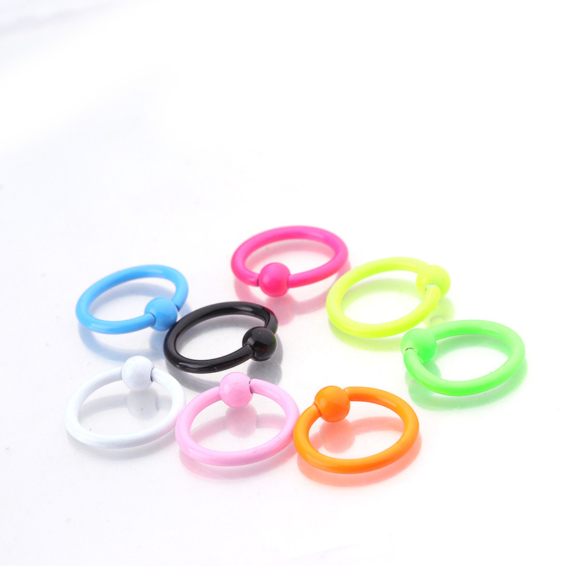 Neon Color Paint Stainless Steel Multi-purpose Ring display picture 7