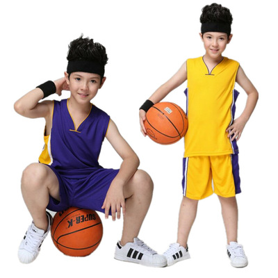 夏兒童籃球服運動套裝女童光籃球服訓練服男童表演服校服兩件套