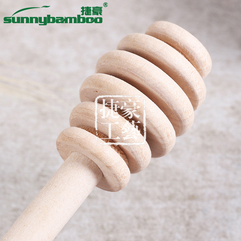 Jiehao Craft's new best-selling wooden bee spoon, natural wood practical stirring stick, kitchen helper wholesale detail image 9